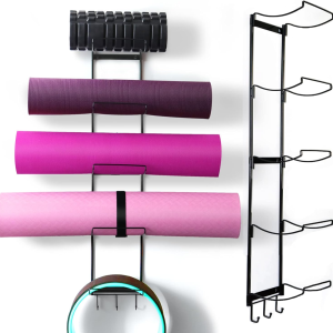 5-Tier Wall-Mounted Yoga Mat Holder