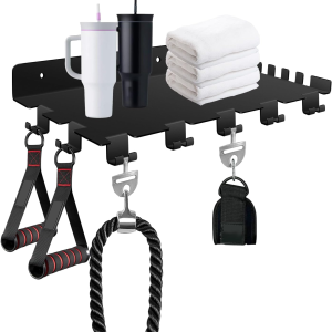 16.5-Inch Floating Shelf with Hooks